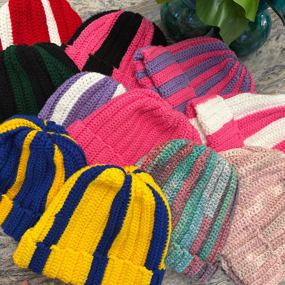 Multicolor Crochet Beanie Hat Fall Winter Spring Hat For Personal or Gifts B2  B - Picture 2 of 3